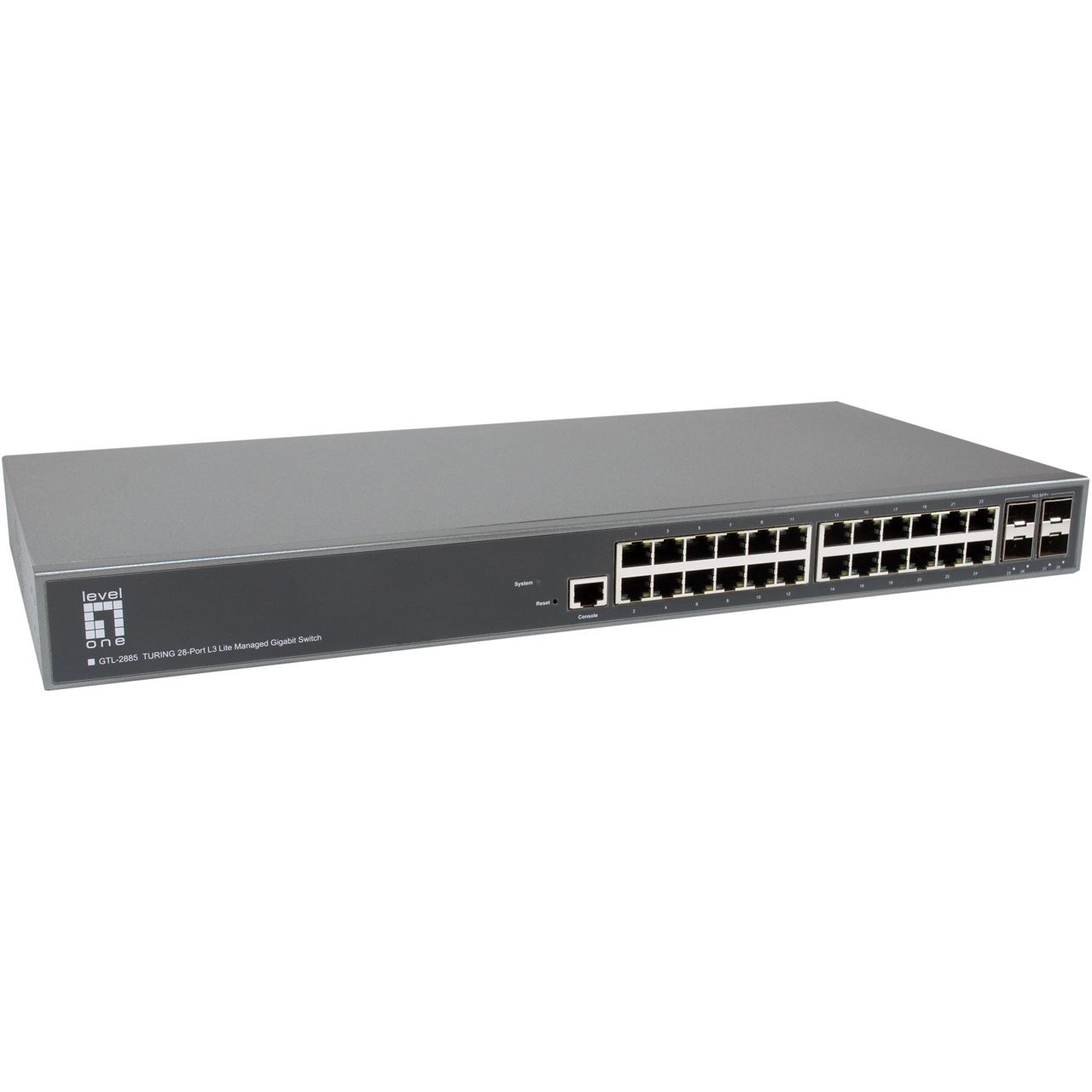 LevelOne Switch 24xGE/4x10GSFP+ TURING 19" Managed L3