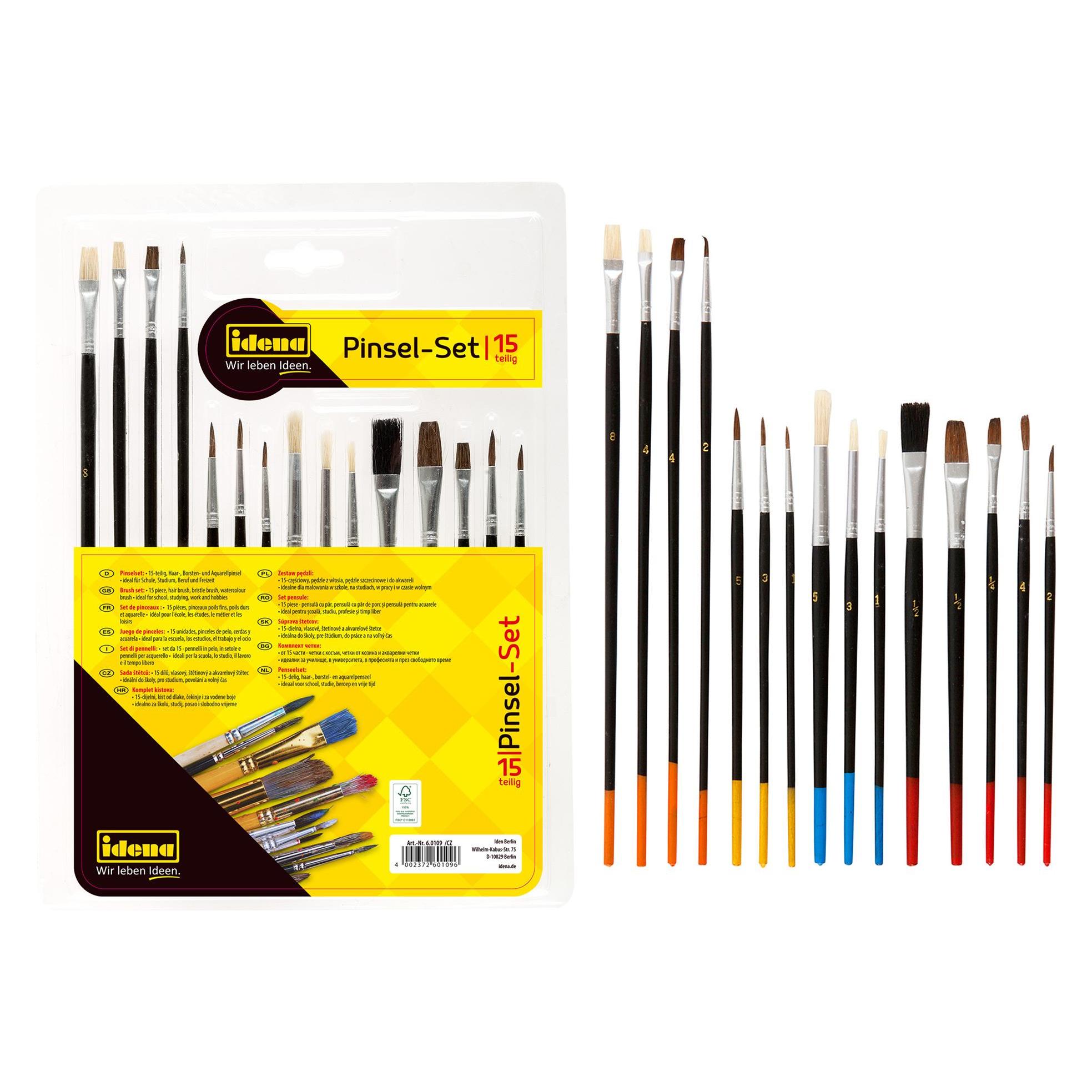 Idena Pinselset 15er diverse Sorten FSC100% (22658134)