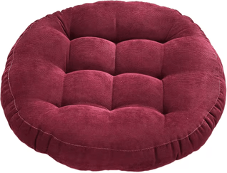 Uplift Curations ZenNest Round Floor Cushion Large Meditation & Seating Pillow For Yoga, Living Room, Kids & Adult Comfort corduroy Red round 16.54 Inches