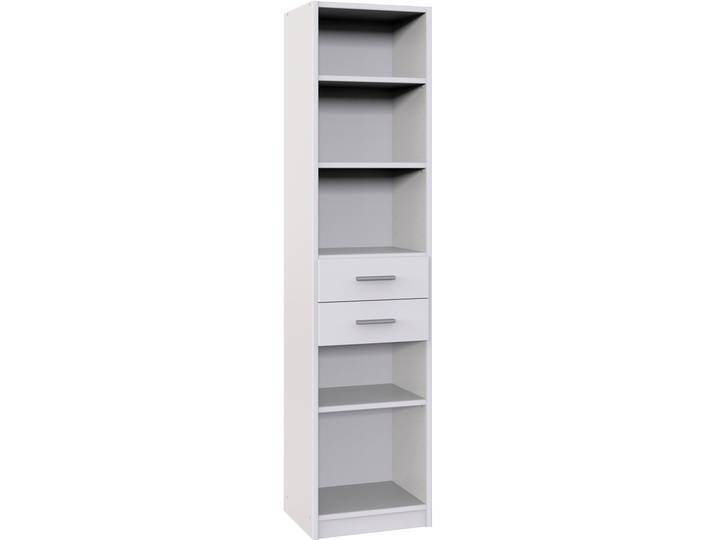 Standregal WIMEX Borkum , weiss (weiß), B:48cm H:197cm T:40cm, Holzwerkstoff, Regale, Standregal, mit 2 Schubladen