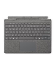 Microsoft Surface Pro Signature Keyboard Tastatur mit Trackpad Beschleunigungsmesser Slim Pen 2 Ablage- und Ladeschale QWERTY International Englisch Platin (8XB-00208)