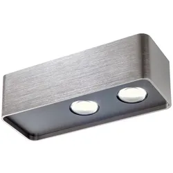 LED-Wandleuchte Yuki silberfarben gebürstet gebürstet 18x7x5.5 cm