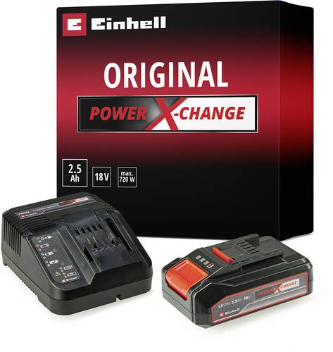 Einhell 4512097-Aktion PXC Starter Kit 18V 2,5Ah Power X-Change Werkzeug-Akku und Ladegerät 18V 2.5Ah Li-Ion
