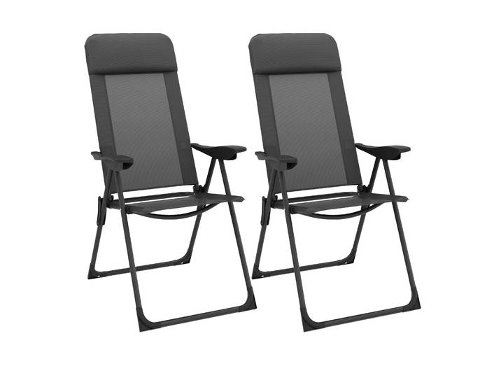 Gartenstuhl LILLIAN 2er Set anthrazit/schwarz