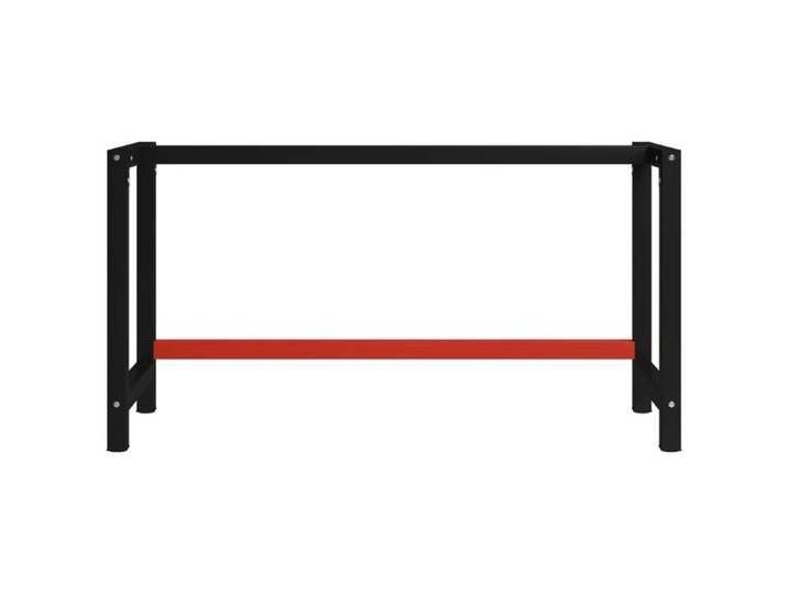 SALE 2026 Support de table finition résistante Noir - Cadre de banc de travail Métal 150x57x79cm Noir et rouge 9.5 Kg 634146