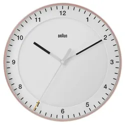 Braun, Wanduhr, BC 17 PW rosa/weiss Quarzwanduhr, analog (67109) (30 cm)