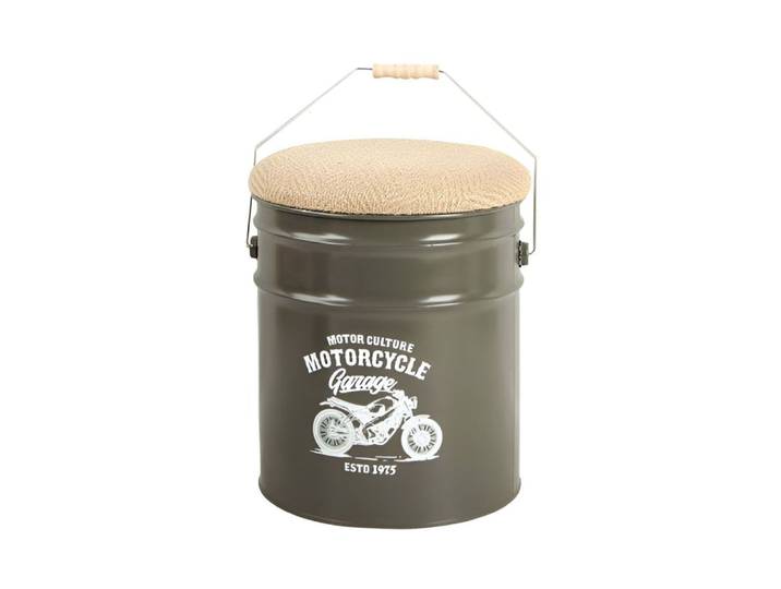 Pouf coffre de rangement en métal