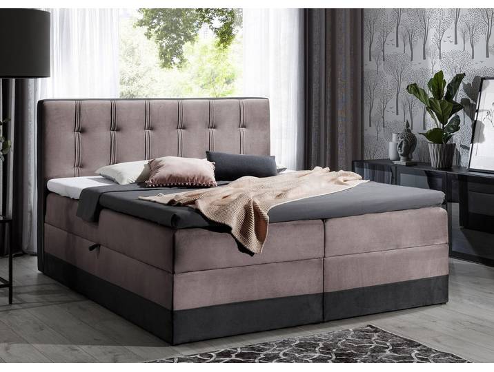 MF Design Boxspringbett Boxspringbett MARLENE mit Bettkasten und Federautomatik, Vorhanden
