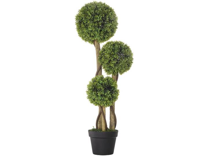 Homcom Künstliche Pflanze, Kunstpflanze, 90 cm Buchsbaum im Blumentopf, Grün, Kunststoff, 90 cm, Dekoration, Blumen & Blumentöpfe, Kunstpflanzen
