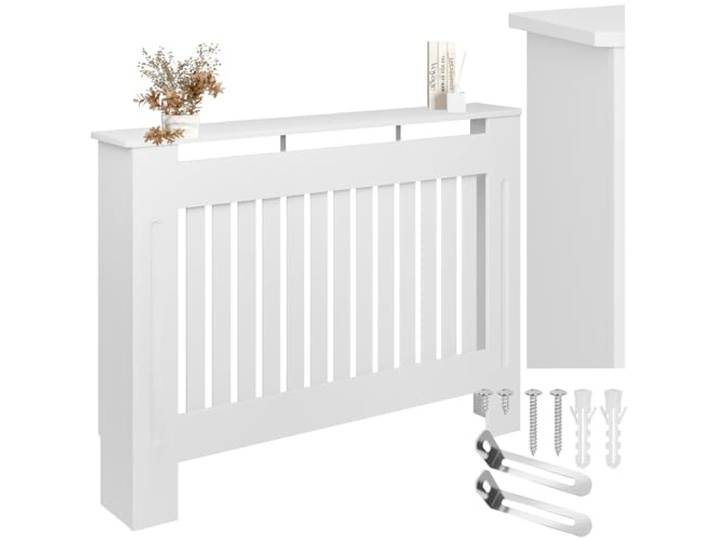 tectake® Cache radiateur pour radiateur electrique & radiateur inertie 112 x 19 x 82 cm Sécurité enfant & bébé Meuble design Couvre radiateur Cache chauffage Tablette radiateur sans percer
