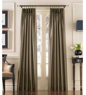 Marquee Faux Silk Pinch-pleat Solid Single Curtain Panel