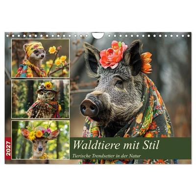 Waldtiere mit Stil. Tierische Trendsetter in der Natur (Wandkalender 2027 DIN A4 quer), CALVENDO Monatskalender