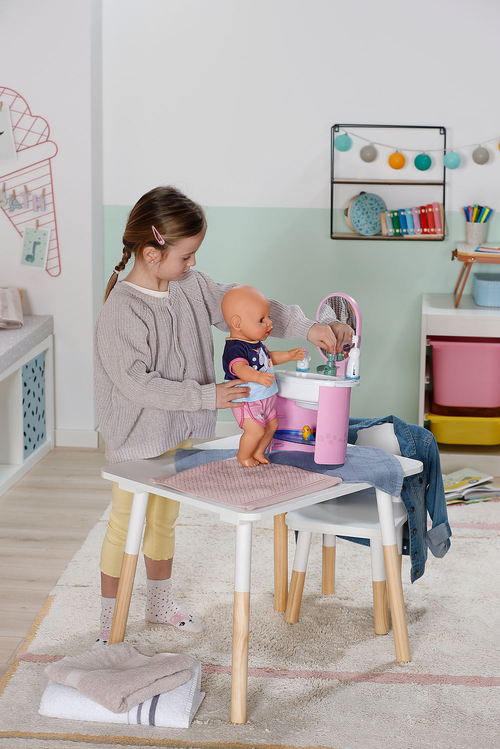 Puppen Spielcenter BABY BORN "Handwaschbecken", rosa (bunt), Puppenausstattungen, Kinder, Kunststoff, Puppen Spielcenter bunt Einheitsgröße