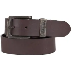 Wrangler Herren Jeans Leder Gürtel - Double Stitched - Brown - brown (085) - 105cm