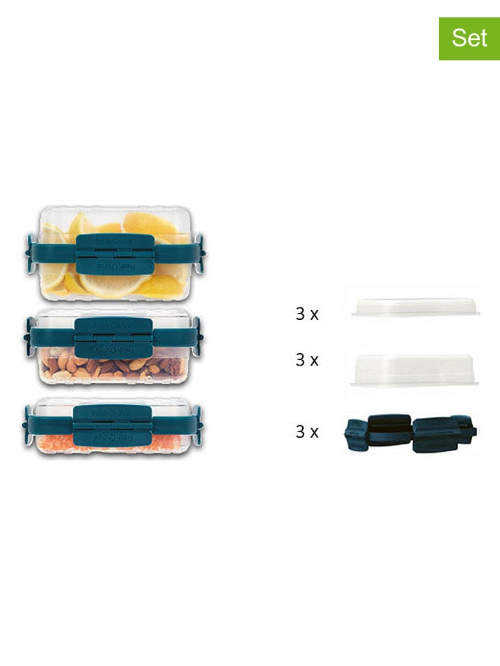 Fresh Choice 9tlg. Set: Vorratsdosen "Lockit" in Blau - onesize