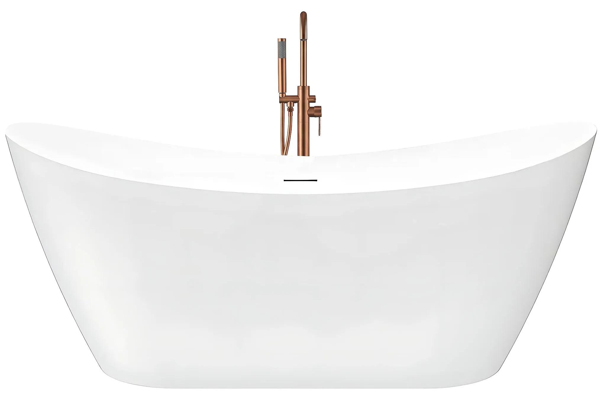 Freistehende Badewanne Rea Ferrano Slim 180 Weiß