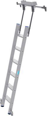 Stufen-Regalleiter, aluminium, fahrbar, 6 Stufen