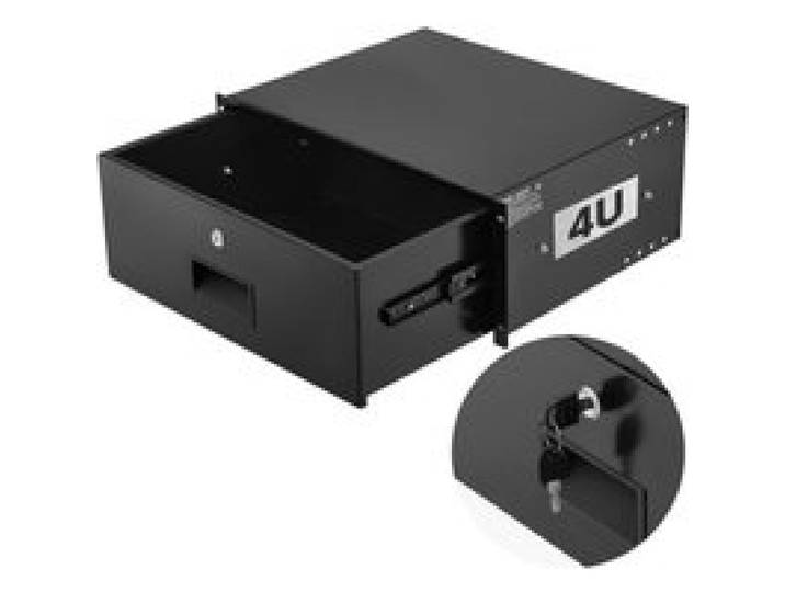 VEVOR 4U racklade, afsluitbare serverkastbehuizing van 22,68 kg, schuiflade met slot en kabelbeheergaten, voor 482 mm netwerkkast AV-rack of kastbehuizing