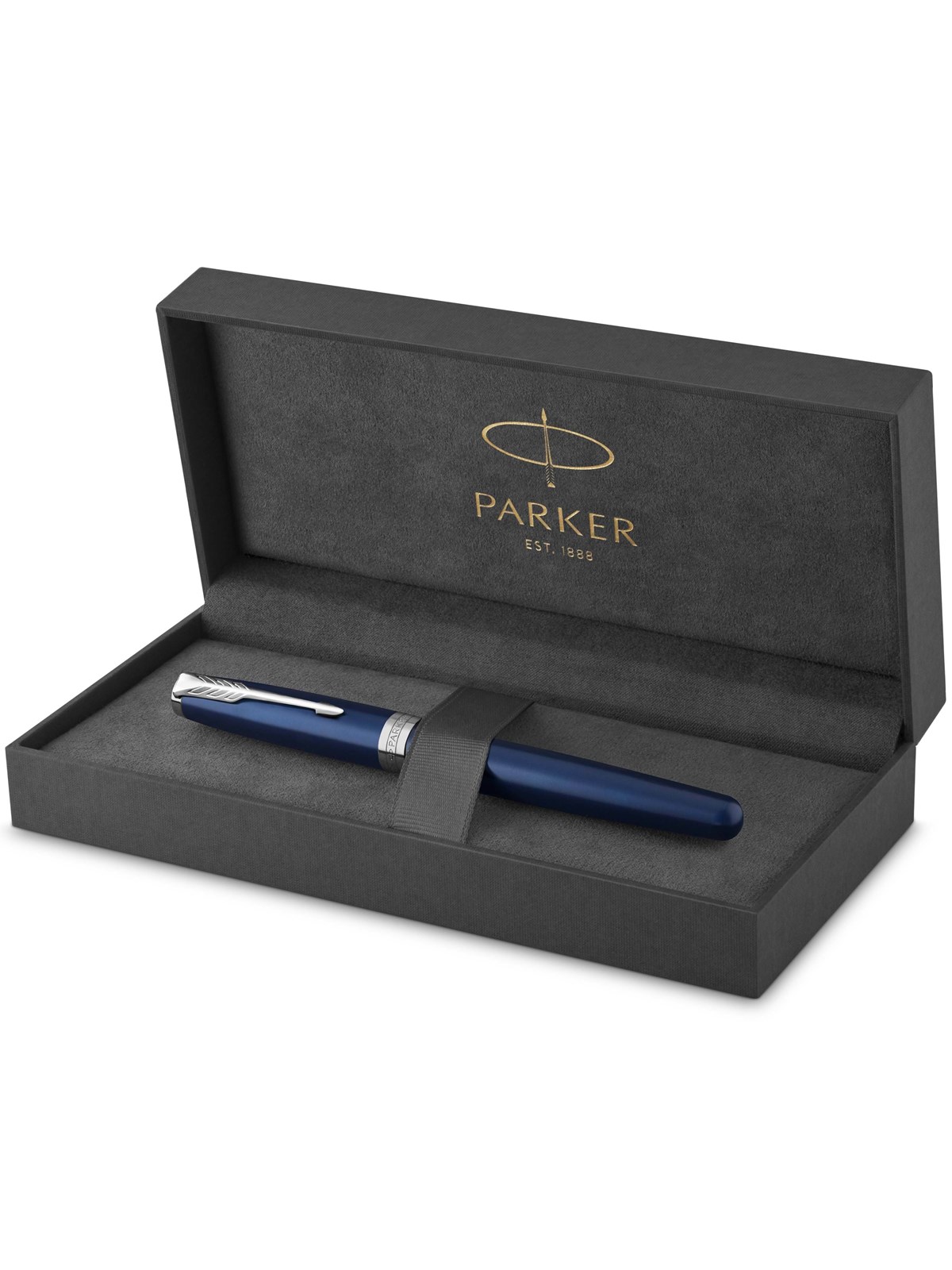 Parker Sonnet Tintenroller | Blaue Lackierung | feine Spitze | Schwarze Tinte | Geschenkbox