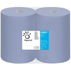 Putztuchrolle Papernet Industrie 2-lagig blau 360 m 37,5x36 cm, 1000 Abrisse/Rolle, 2 Rollen
