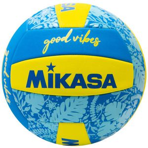 Mikasa Beachvolleyball Good Vibes, BV354TV, Größe 5, gelb/pink, 280 Gramm, Trainingsball