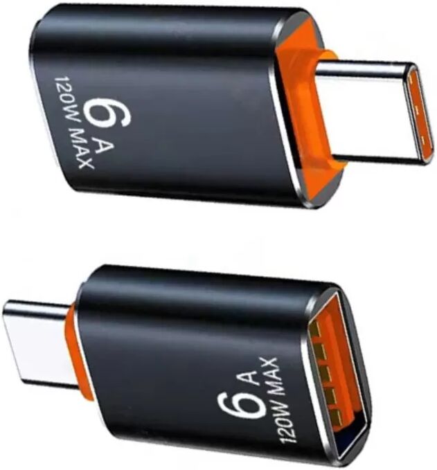 INF Type-C zu USB 3.1 OTG-Adapter 6A 4er-Pack, Aluminiumlegierung, Hochgeschwindigkeits-Datenübertragung & Schnellladen, Schwarz