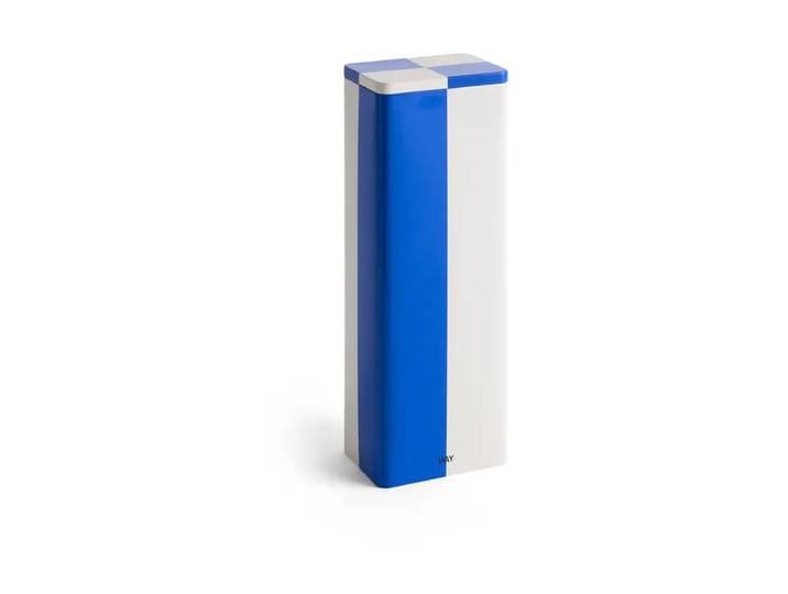 HAY Boîte de rangement Tin Container Slim Slim blue-off white