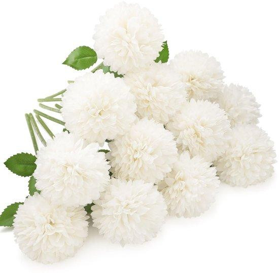 Unyqoos 12-delige set kunstchrysanten van zijde en kunststof voor decoratie