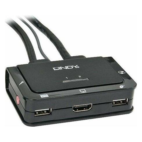 Lindy VGA KVM Switch 2 Port USB 2.0 Audio Compact USB 2.0 Audio/Mikrofon (42342)