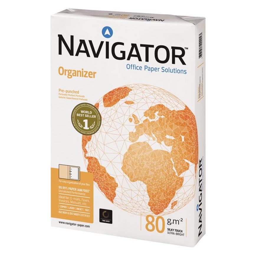 Navigator Kopierpapier Organizer DIN A4 80 g/qm 2-fach gelocht 500 Blatt (A4, 500 Blätter, 80 g/m²) (82479A80S)