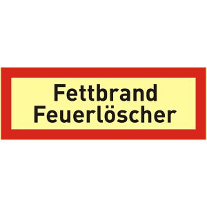 Abtec Hinweisschild DIN 4066, Kunststoff, 15 x 5,2 cm, nachleuchtend, Fettbrand Feuerlöscher
