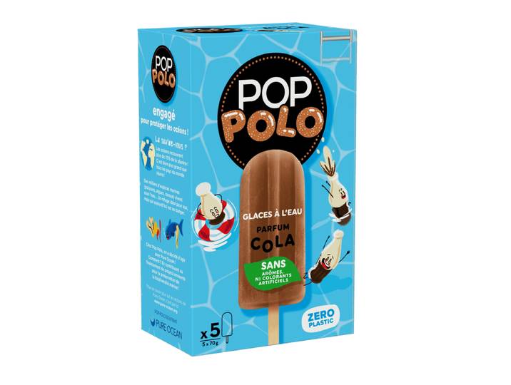 POP POLO Glaces à l'eau saveur cola - 5 pièces / 350 g