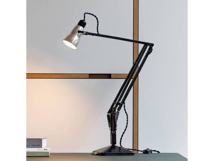Anglepoise Schreibtischlampe Original 315, silber/schwarz 315, schwarz, für Arbeitszimmer / Büro, Aluminium, Design, Tischlampe