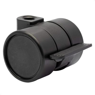 WAGNER Design Möbelrolle/Soft-Lenkrolle LOGO - Ø 38 mm, Bremse, schwarz, Tragkraft 50 kg - DE Ware - 01021201