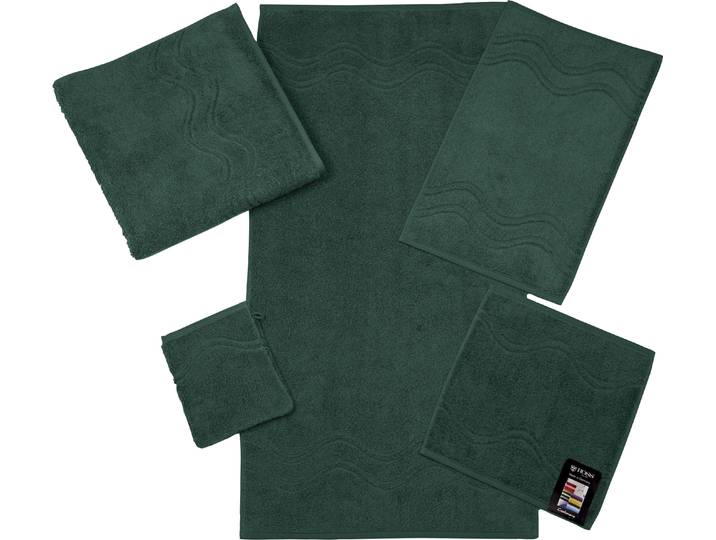 Seiftuch ROSS Cashmere feeling , grün (moosgrün), B:30cm L:30cm, Frottier, Baumwolle, Handtücher, Seiftuch, mit Wellen-Bordüre