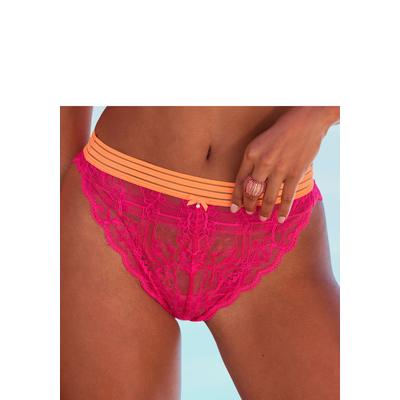Tanga VIVANCE, Damen, Gr. 32/34, pink, Spitze, Obermaterial: 88% Polyamid, 12% Elasthan, Unterhosen Tanga, aus elastischer Spitze mit modischen Kontrastfarben