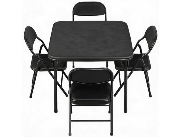 Zstar Faltbares Kindertisch- Und Stuhlset – 5-Teilig, Wasserfester PU-Tisch, Platzsparend, Kein Aufbau, Ideal Für Kinderzimmer, Kindergarten, Esszimmer, Klassenzimmer, Lern- & Spielaktivitäten