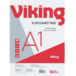 Viking Flipchart-Papier Blanko DIN A1 70 g/m2 5 Stück à 40 Blatt