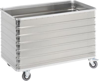 Transportwagen aus Aluminium, ohne Deckel, 560 l