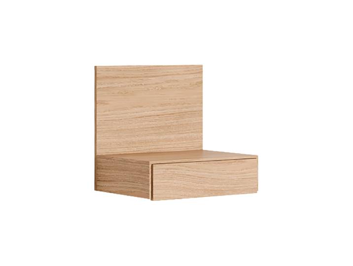 Massiver Design Nachttisch „Tana“, wandhängend Eiche NEW WORKS