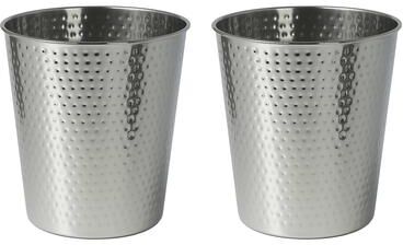 happimess Axel Modern Minimalist Hammered Steel 2-Gallon Wastebasket