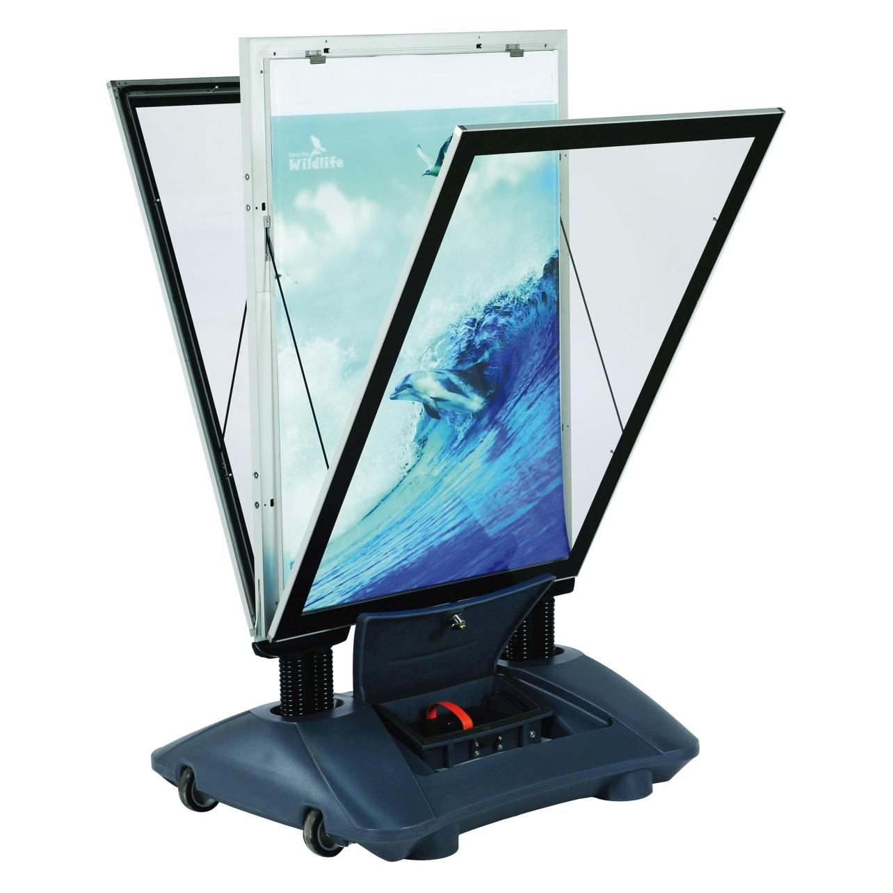 Update Displays Kundenstopper WindPro LED silber DIN A1 2 Fächer (A1) (USWL000NA1X9999)