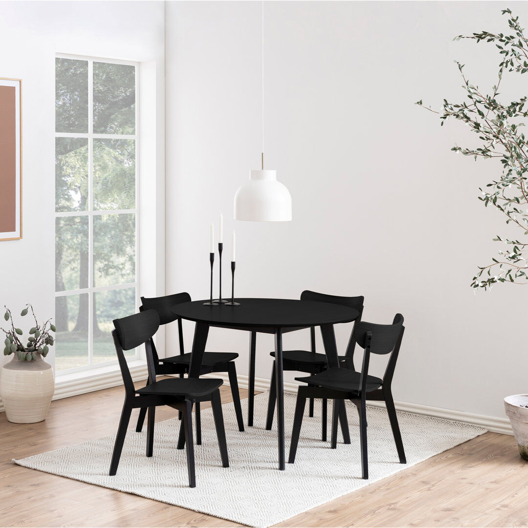 Corrigan Studio 4 -Person Dining Set Black/Black 76cm H x 105cm W x 105cm D