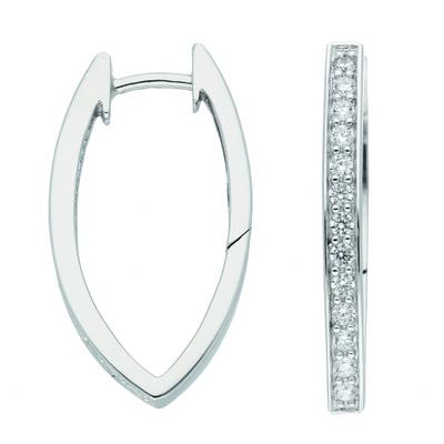 Paar Creolen ADELIA´S "Creolen Ohrringe 925 Silber mit Zirkonia", silber, Ohrringe, Damen, Damen, Silber 925 (Sterlingsilber), Silberohrringe