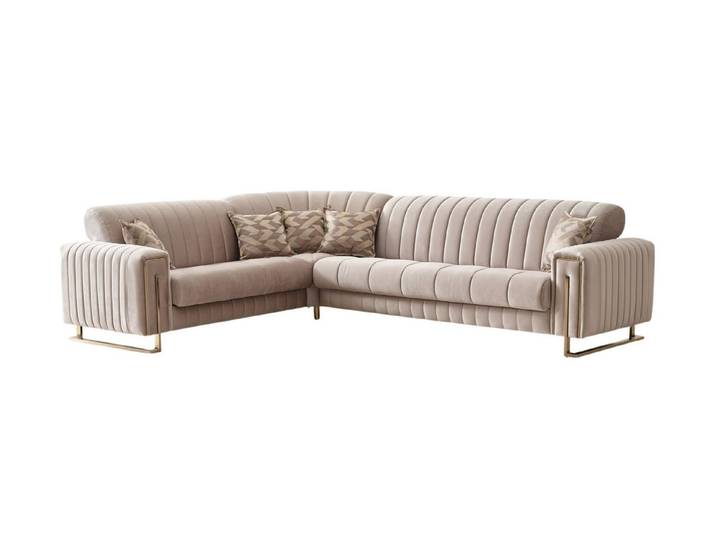 Villa Möbel Ecksofa Kochi Beige, 1 Teile, mit Stauraum