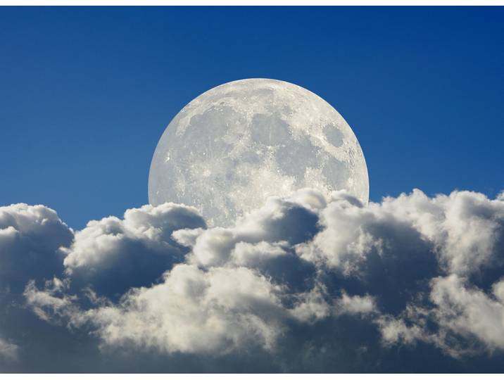 Fototapete PAPERMOON Big Moon and Clouds , bunt, B:2,5m L:1,86m, Vlies, Tapeten, Fototapete