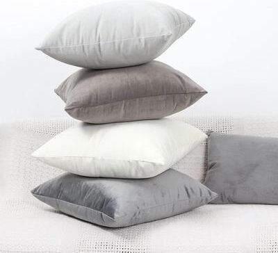 Uplift Treasures Gray Velvet Cushion Cover Soft Decorative Sofa Pillow Cover c 15.75 15.75 In