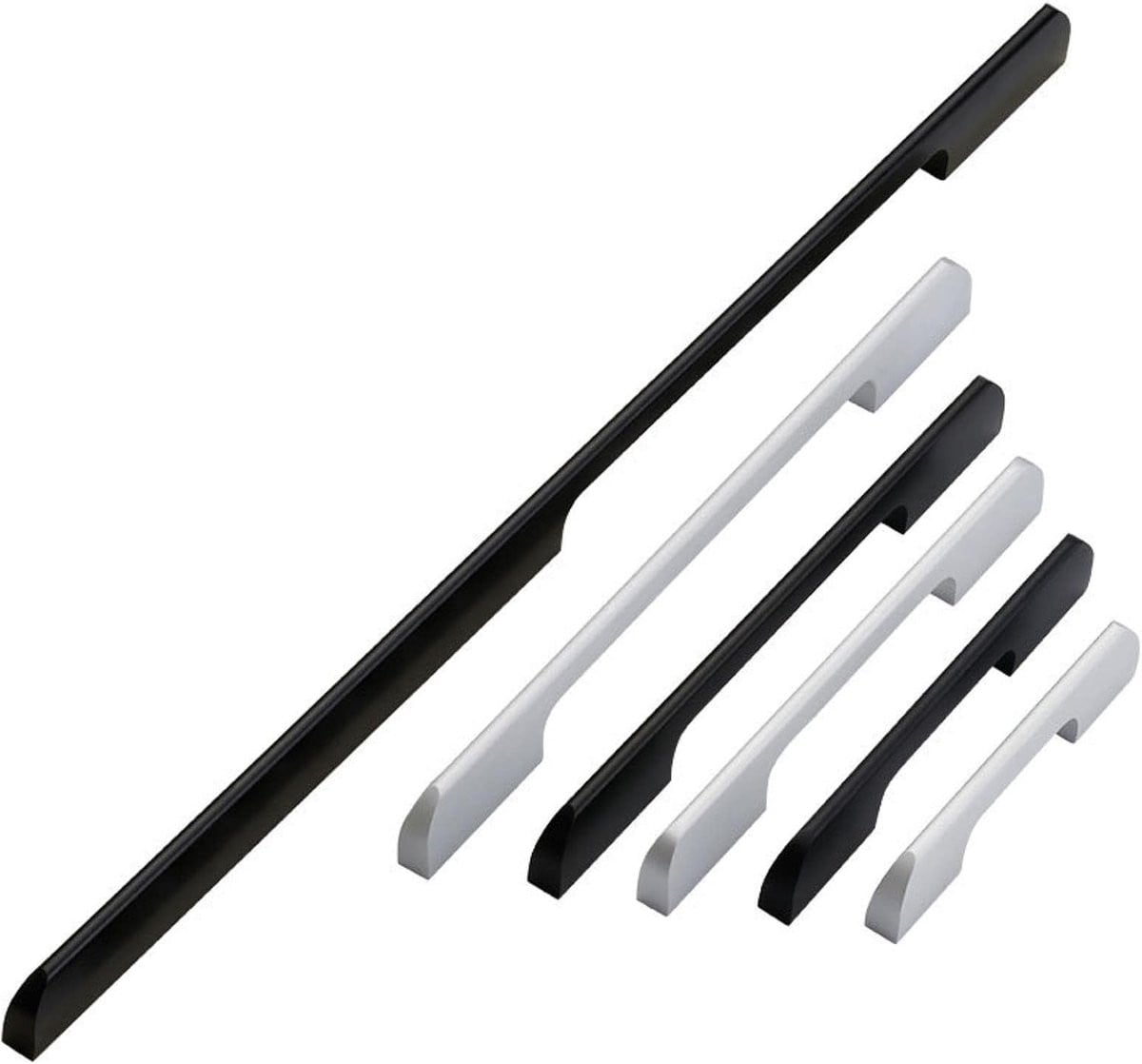 Zilveren Deurkruk Set met Ergonomisch Ontwerp voor Kastdeuren, 160mm