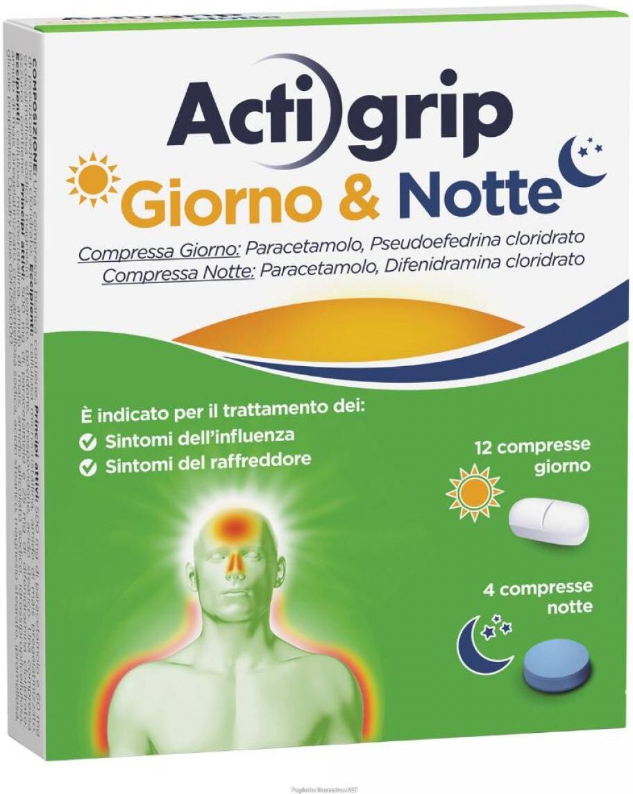 Johnson & Johnson Actigrip Giorno & Notte 12 compresse giorno + 4 compresse notte