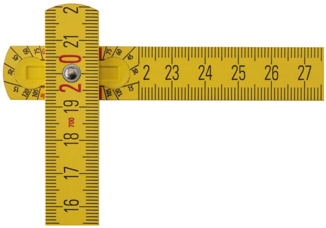 Mètre pliant en bois STABILA Type 707, 2 m, jaune, échelle métrique (01304)